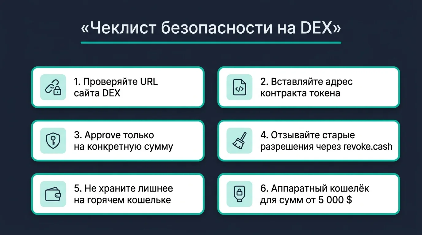 Чеклист из шести правил безопасности при торговле на децентрализованной бирже