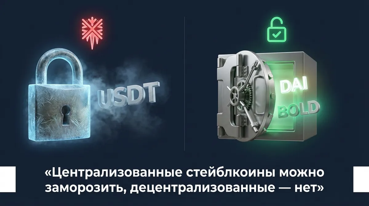 Сравнение централизованных и децентрализованных стейблкоинов — механика заморозки и альтернативы
