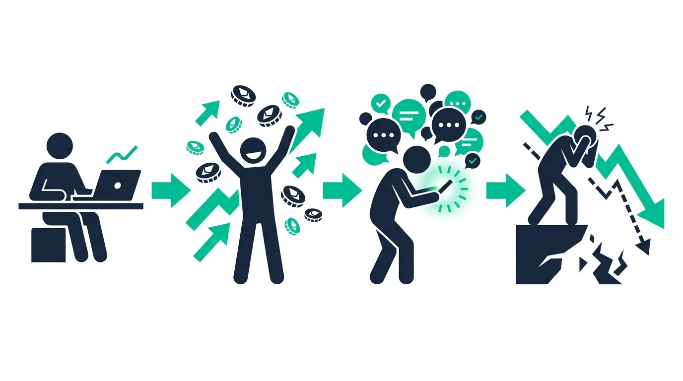 этапы от интереса к крипте до лудоманского поведения