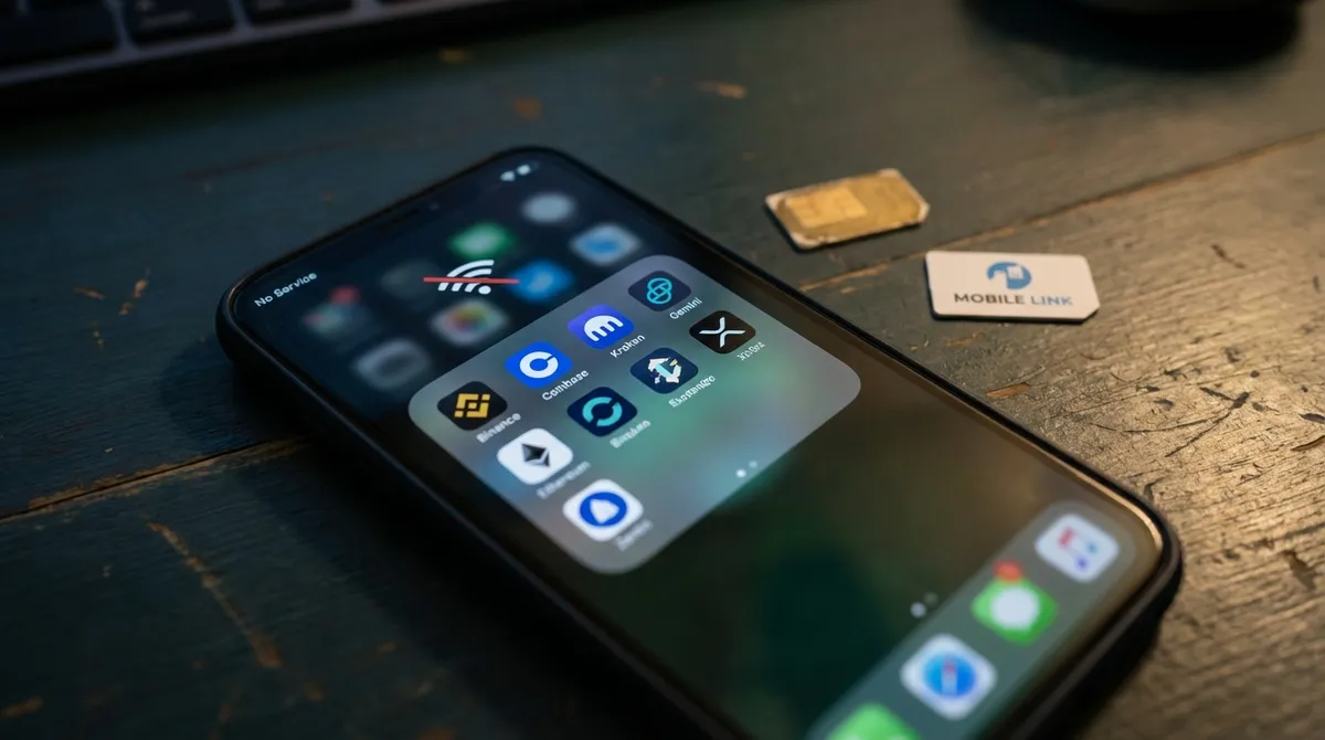 Смартфон без сигнала сети и уведомления о входах в криптокошельки — иллюстрация атаки SIM-swap
