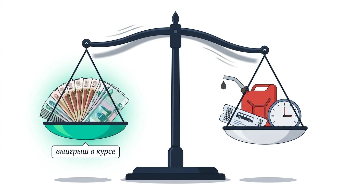Схема окупаемости поездки Чебоксары — Казань за обменом крипты