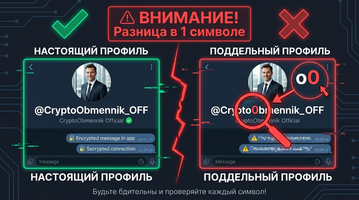 Два почти одинаковых профиля в мессенджере с разницей в одной букве