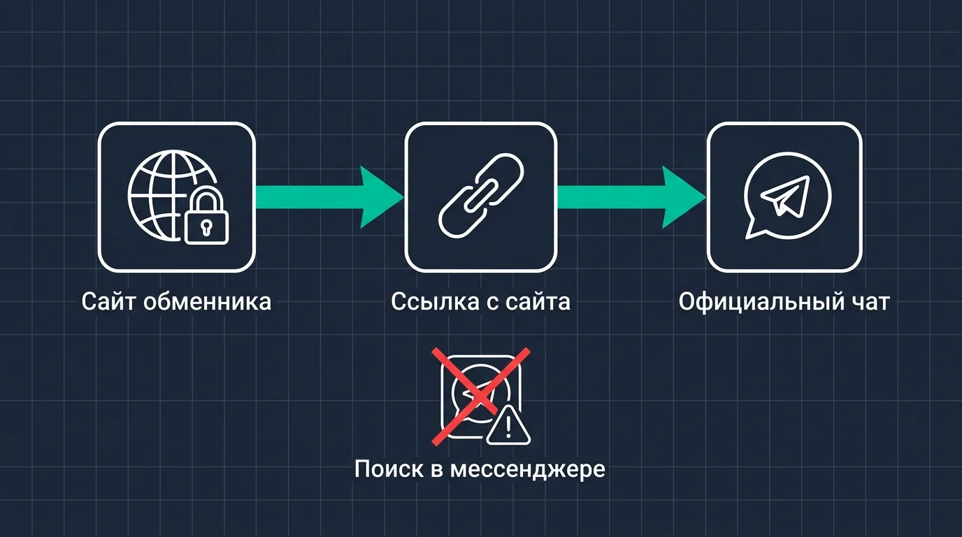 Диаграмма безопасного контакта с обменником через сайт