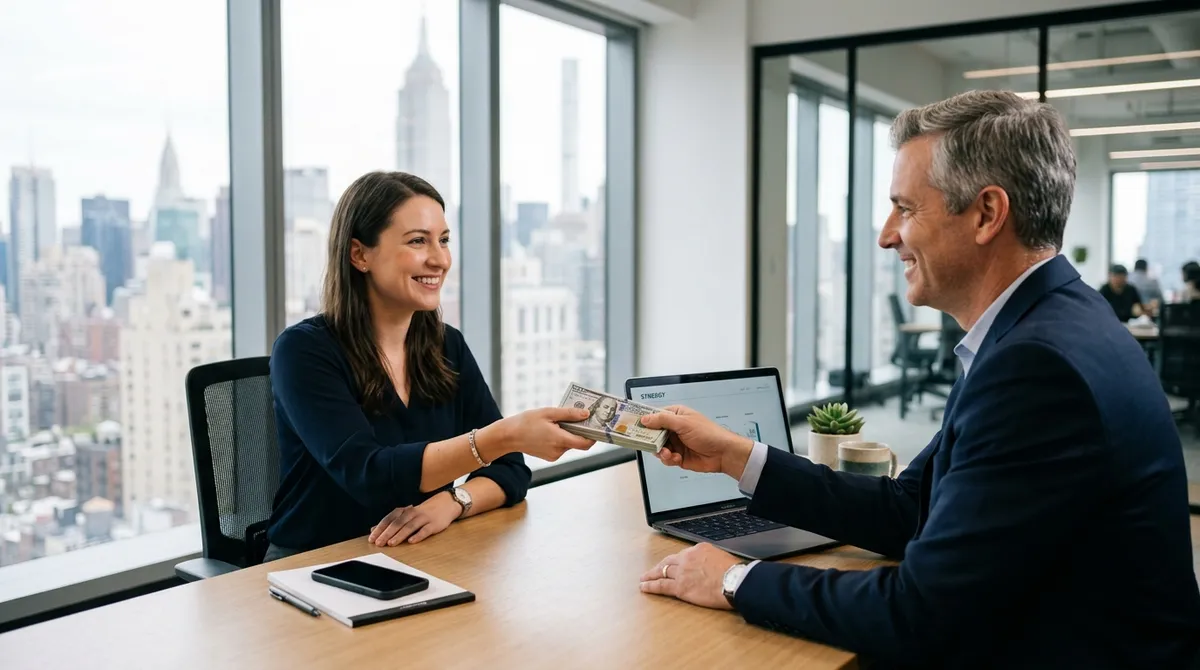 Обмен криптовалюты на наличные доллары в офисе криптообменника в Москве