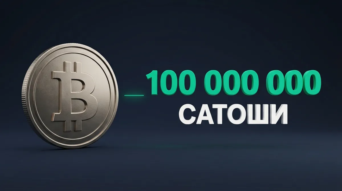 Лестница единиц биткоина: BTC, миллибиткоин, бит и сатоши — 100 000 000 сатоши в одном BTC