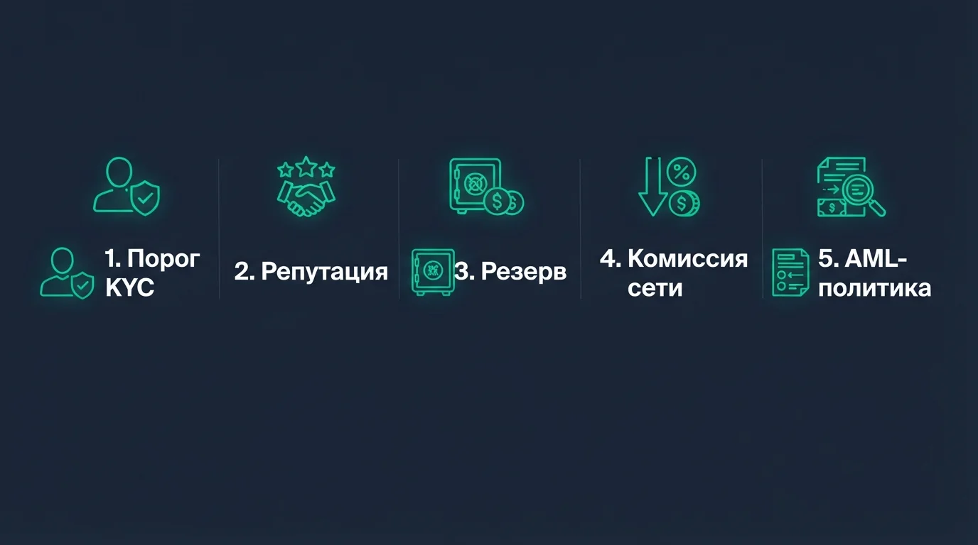 Чеклист выбора обменника без верификации: порог KYC, репутация, резерв, комиссия, AML