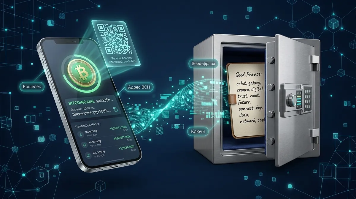 Типы кошельков для Bitcoin Cash и создание BCH-кошелька с seed-фразой и адресом
