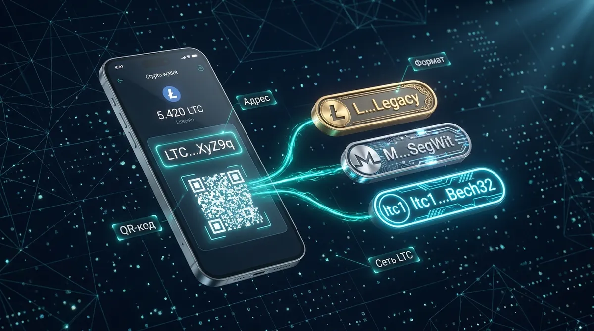 Форматы адреса Litecoin: Legacy L, SegWit-обёртка M и нативный bech32 ltc1