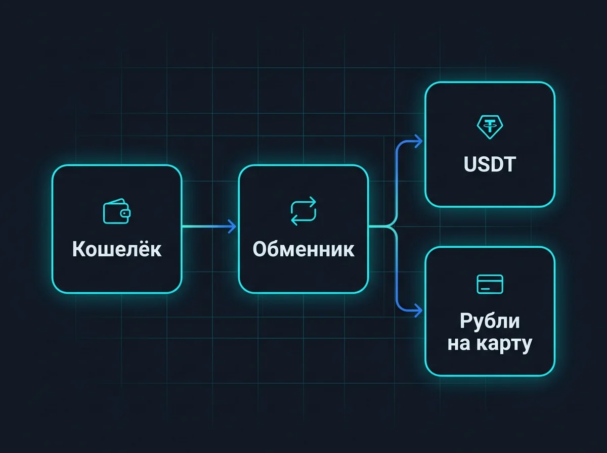 Схема вывода денег со Skrill через обменник в криптовалюту и рубли на карту