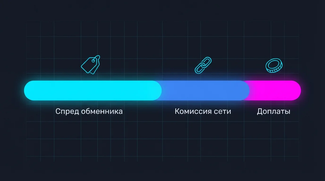 Инфографика: из чего складывается стоимость офлайн-обмена криптовалюты