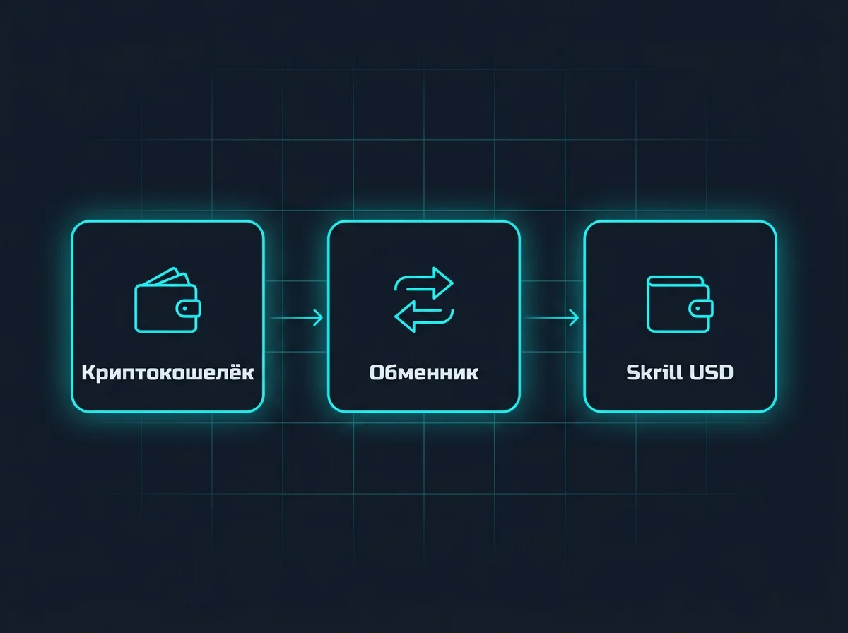 Схема пополнения Skrill: криптокошелёк, обменник и баланс Skrill USD