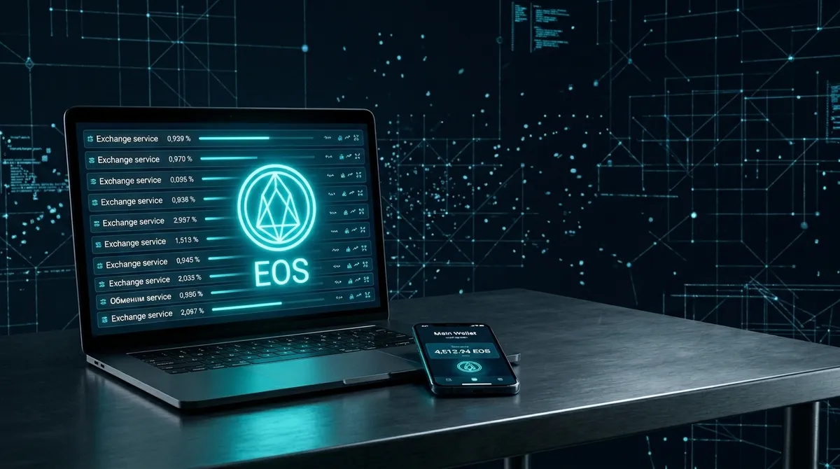 Покупка криптовалюты EOS за рубли через обменник и перевод токенов в кошелёк